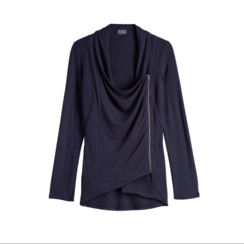 Alan French terry asymmetrical zip cardigan